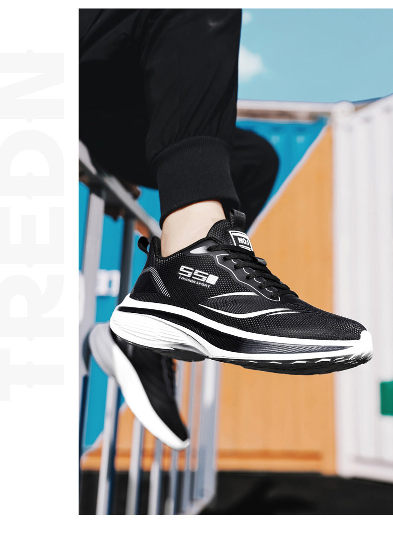 Autumn New Men's Mesh Breathable Sports Casual Running Shoes Ultra-light Thick-soled Non-slip Trendy Fashion Men's Shoes