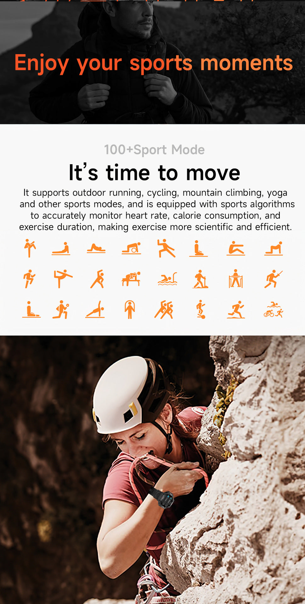 KC91Smart Watch Bluetooth Call Heart Rate Pedometer Sleep3ATM Waterproof GPS Beidou Positioning Sports Three-Proof