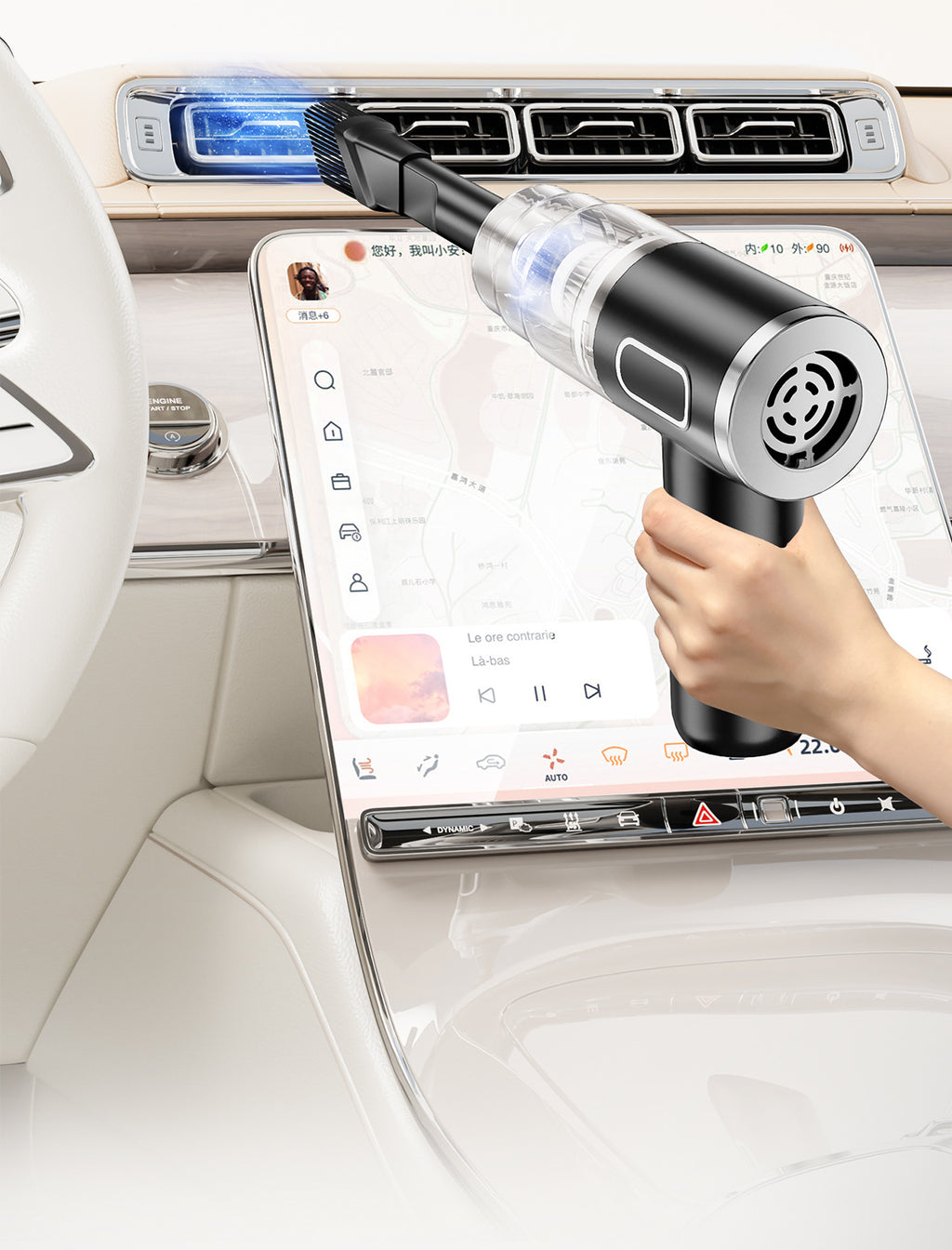 Home Car Small Rechargeable Handheld Vacuum Cleaner High Power Wireless Car Vacuum Cleaner Dual-use Suction and Blowing Large Suction Power