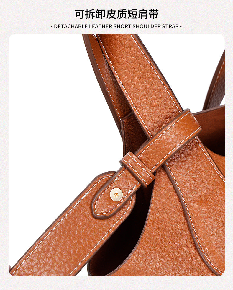 Fashionable Women's Basket Bucket Bag, Single Shoulder Underarm Mommy Versatile Handbag, Bride Wedding Bag