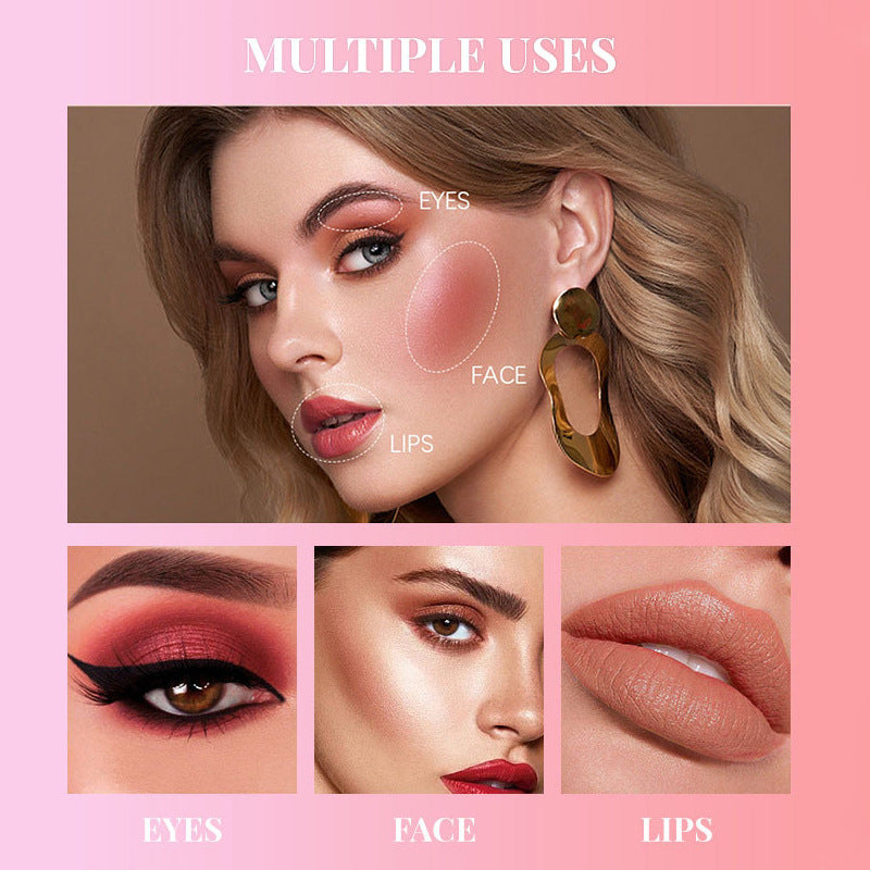 Liquid Lipstick Four-Piece Set Lip and Cheek Dual-Use Lip Glaze Matte Liquid Blush Set Daily Makeup