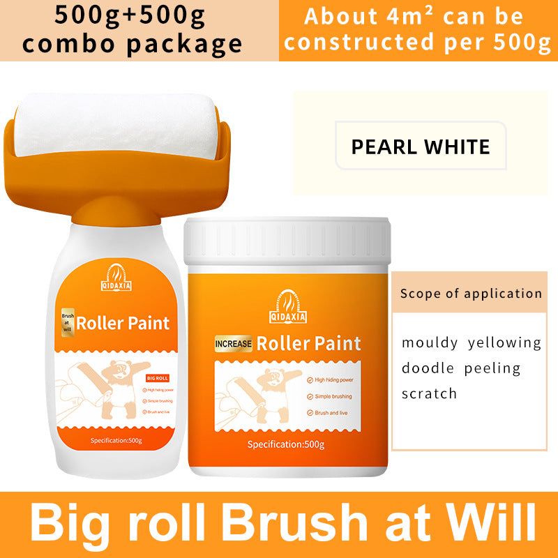 Orange Wall Large Roller Brush Repair Paint Water-Based Odorless Latex Paint Graffiti Cover Wall Roller Paint