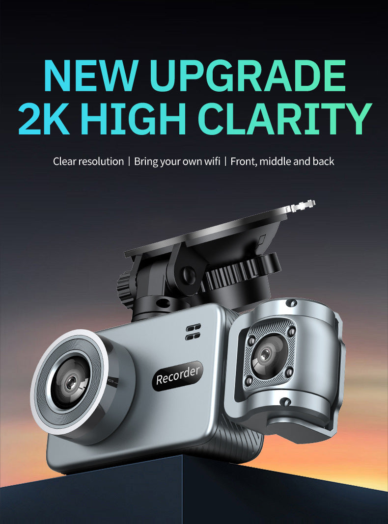 New Hd1080P Three-Channel Dash Cam wifi Mobile Phone Interconnect Car Dash Cam DashCam