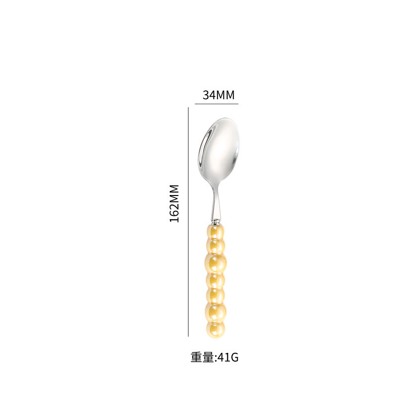 Stainless Steel Tableware Hotel Restaurant Pearl Ceramic Handle Knife Fork Spoon4Set of Western Steak Cutlery