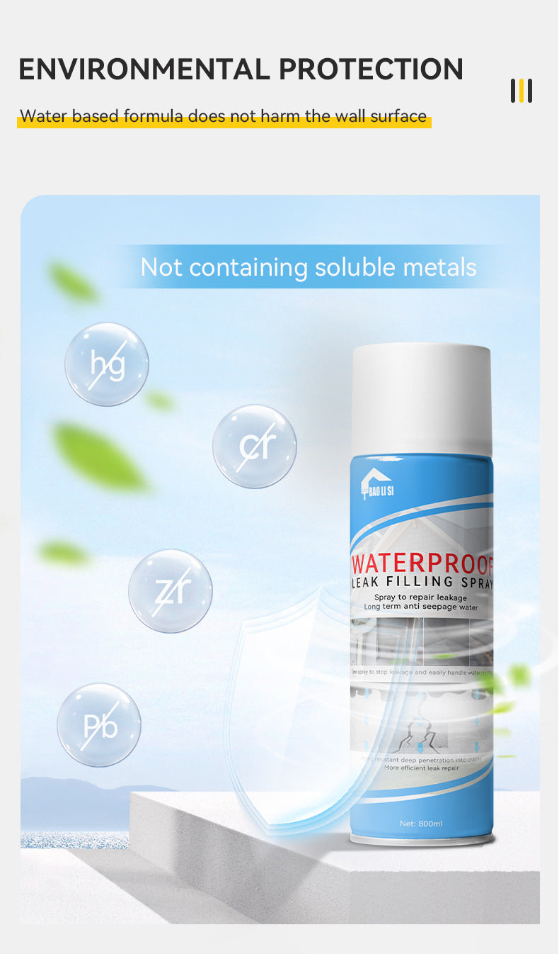 baolisi Waterproof Leak Repair Spray for Roof, Exterior Wall, Roof Crack Repair, Leak Sealing Material, Coating, Self-Spray Repair