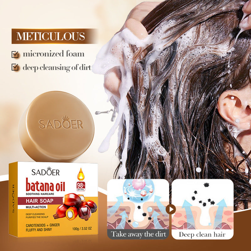 Batahana Hair Soap100g SADOER Deep Cleansing Hair Shampoo Cross-Border Foreign Trade Wholesale