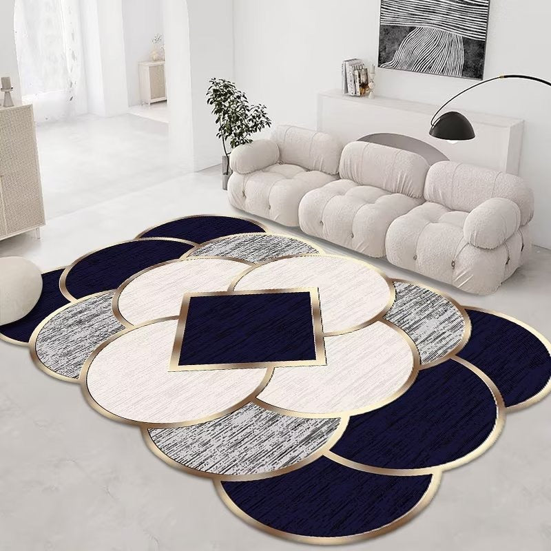 Crystal Velvet Carpet Full Coverage Living Room Non-Slip Coffee Table Rug Chinese Classical Home Bedroom Bedside Rug One Piece Dropshipping