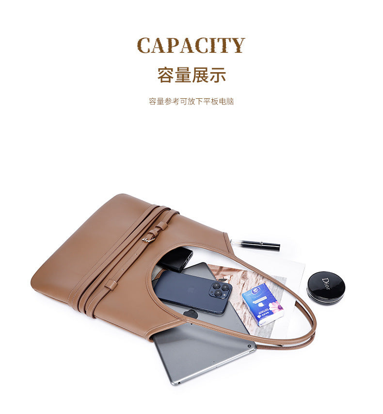 Trendy Belt Decorated Underarm Bag for Women, European and American Retro Style Tote Bag, Fashionable Large Capacity Women's Bag