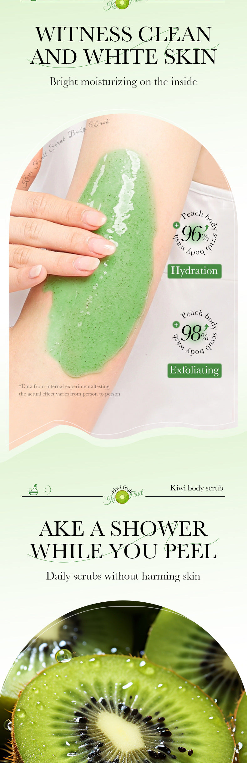 Fruit Body Wash300mlSADOER Kiwi Body Scrub Shower Gel  Wholesale