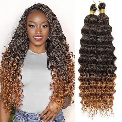 Cross-Border Deep Wave DEEP Crochet Hair Extensions Synthetic Hair Crochet Wig Unisex European and American Style Wig