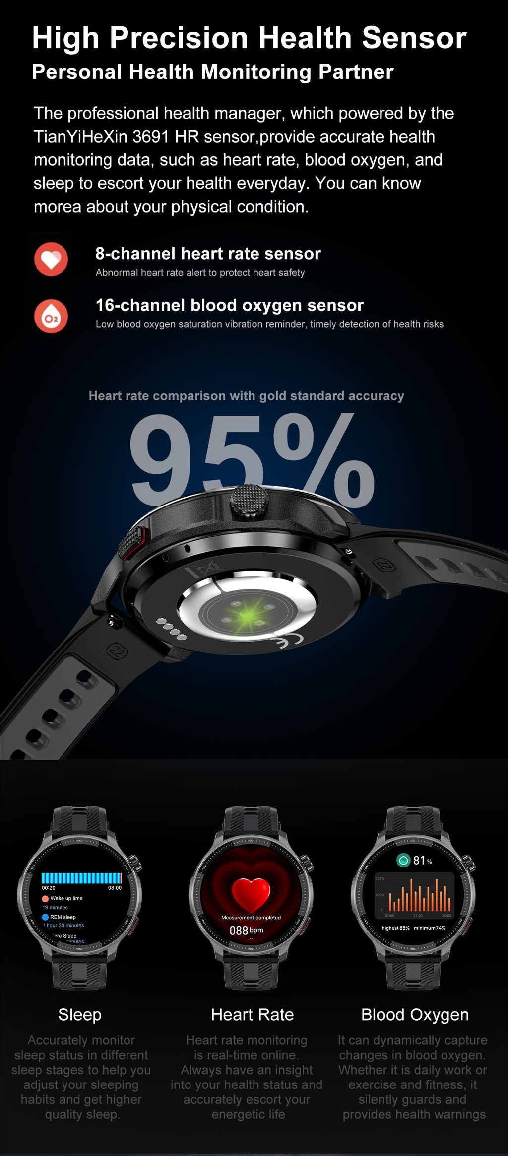 DTG6Smart Watch Bluetooth Call Heart Rate Pedometer Sleep Depth Waterproof GPS Offline Navigation Three-Proof Sports
