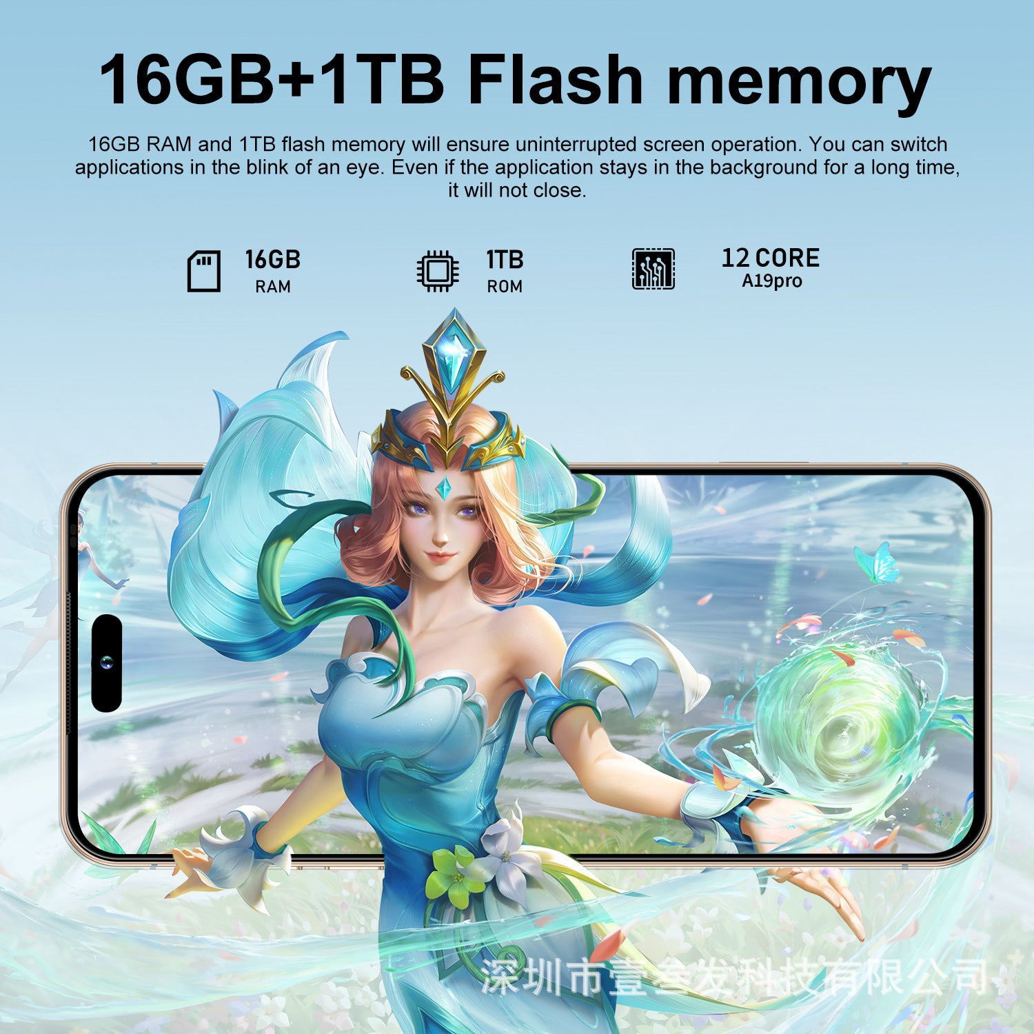 Mobile Phone i17Promax Large Screen6.9Inch1:1Replica Side Key Fingerprint17pro New Smartphone