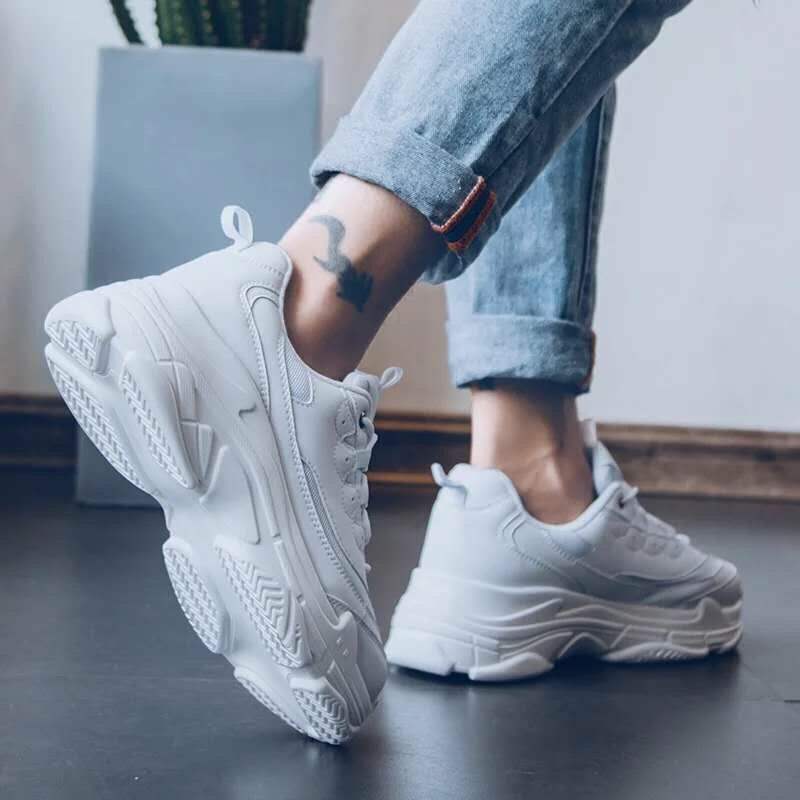 Men's Shoes Spring Summer ins Super Popular Shoes Korean Style Trendy Harajuku Style Height-Increasing Cushioned Sports Dad Shoes for Men