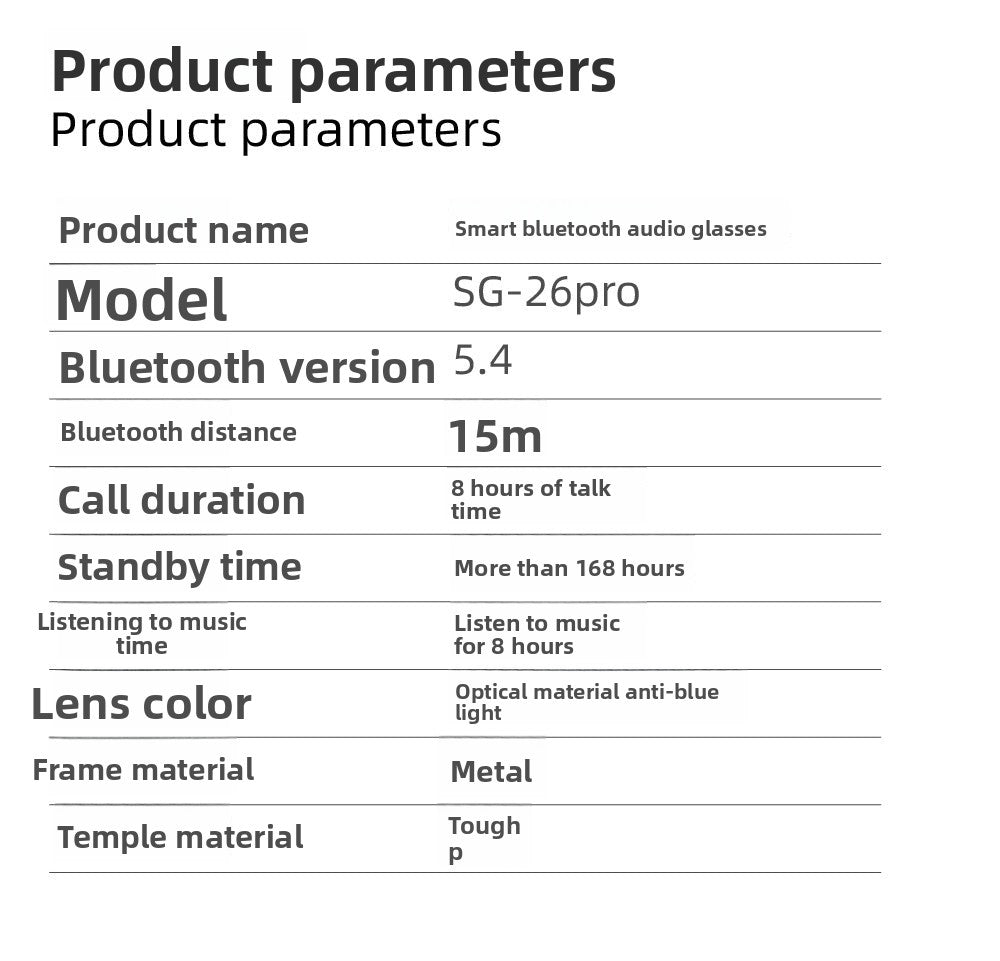 Smart Bluetooth Audio Anti-Blue Light Sunglasses Glasses Voice Assistant Can Make Calls Wireless Bluetooth Headset Smart Glasses