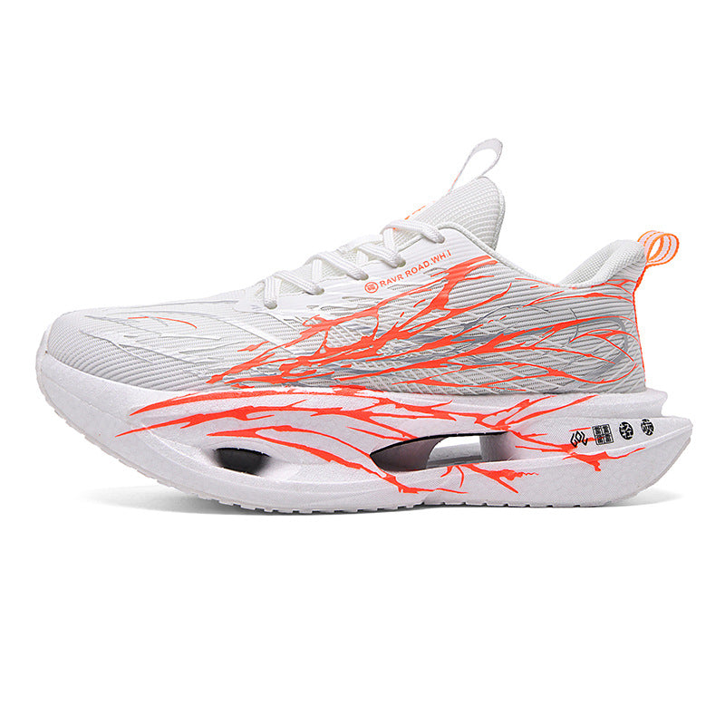 Autumn Winter New Double Mesh Thickened Parent-Child Fluorescent Fashion Casual Sports Shoes Really Soft Bottom Carbon Plate Lightweight Running Shoes