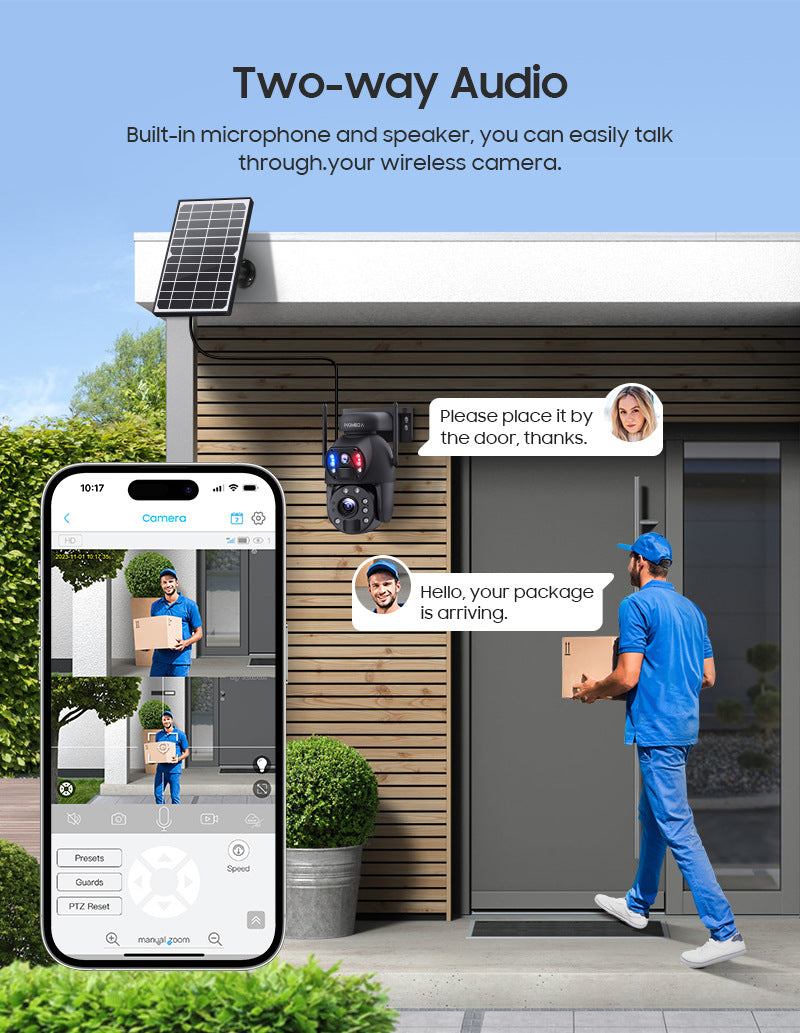 In-stock Solar Camera Dual Lens4G Outdoor HD Surveillance202x Zoom Camera Intelligent Surveillance