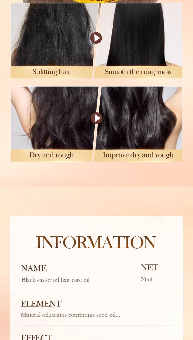 Black Castor Oil Hair Care Essential Oil SADOER Moisturizing and Smooth Hair Conditioner Cross-Border Wholesale