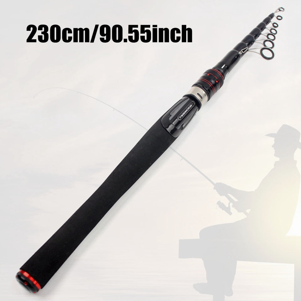 Ultra-short Portable Telescopic Lure Rod Carbon Short Sea Rod Retractable50Centimeter European and American Fishing Gear Manufacturer Wholesale