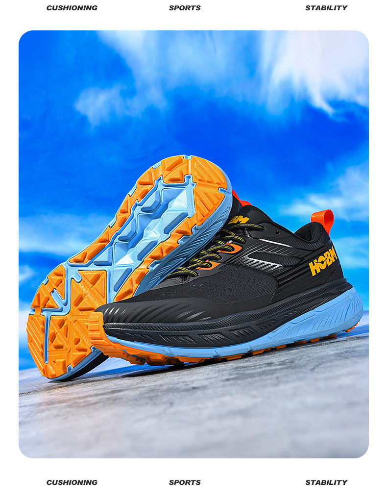 Running Shoes Sports Trendy Shoes Summer Soft Sole Lightweight Breathable Jump Rope Wide Last Marathon Jogging Thick Sole Cushioning Men's Shoes