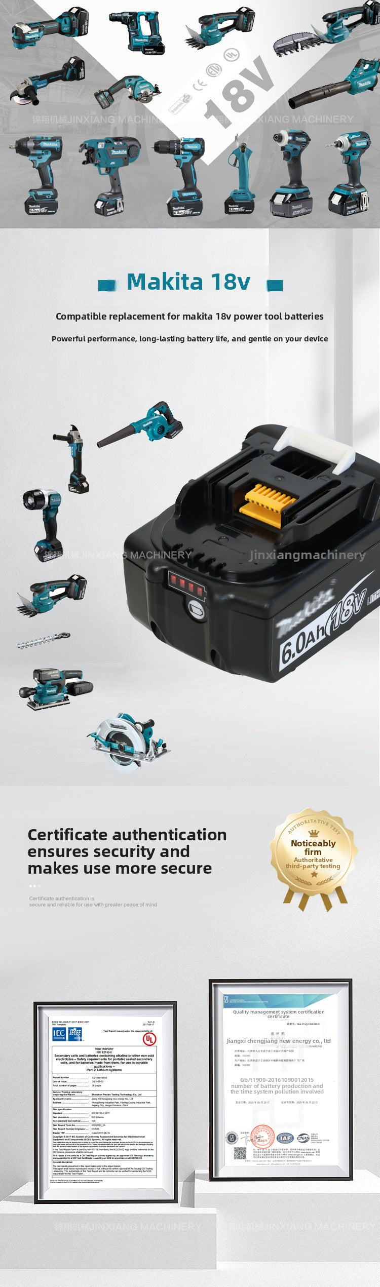 MT Compatible with Lithium Battery for Universal Cordless Drill and Angle Grinder Makita Replacement for Large Dock Charger