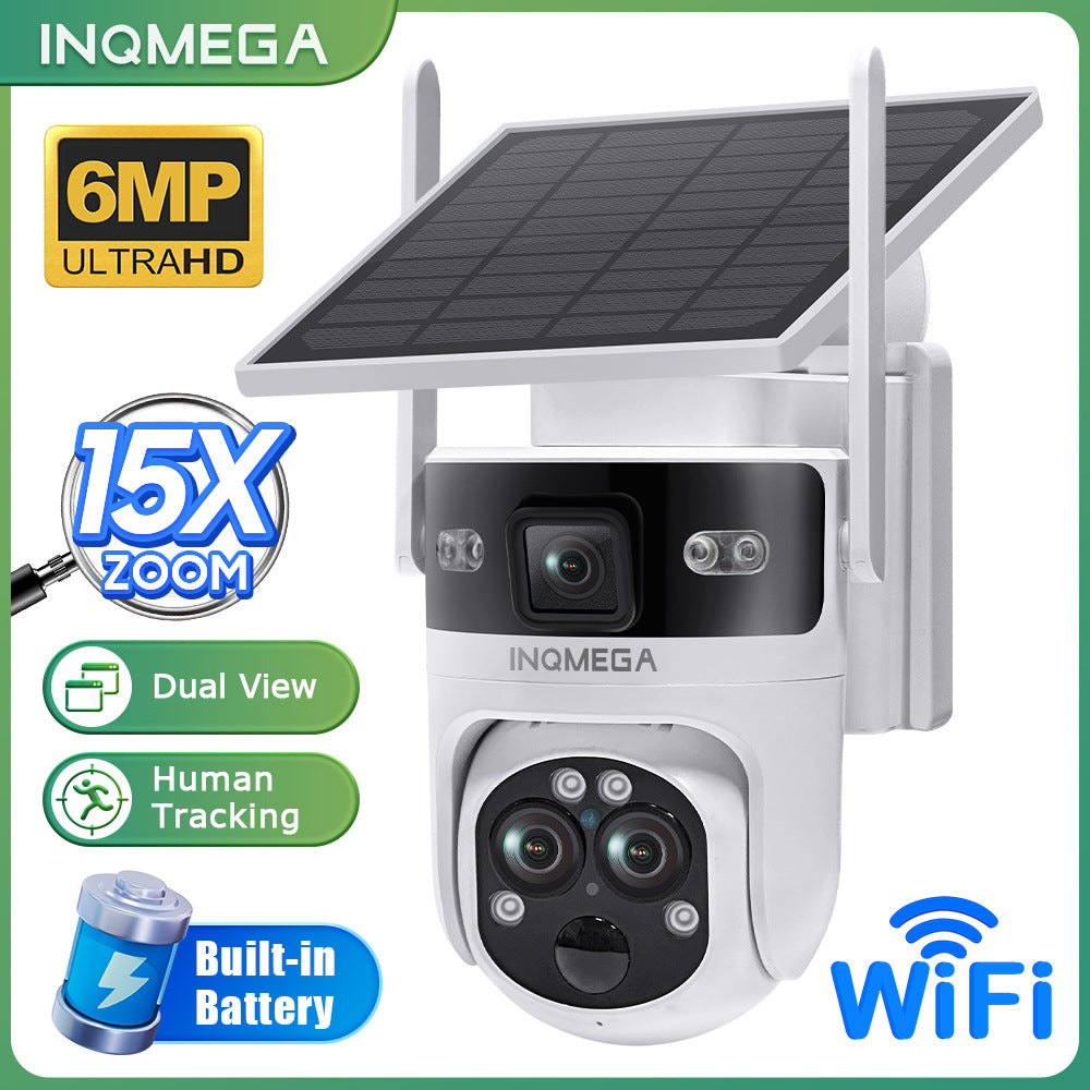 Manufacturer Private Model Outdoor4G Three-eye Solar Camera6MP High Definition Full Color1510x Zoom Solar Surveillance