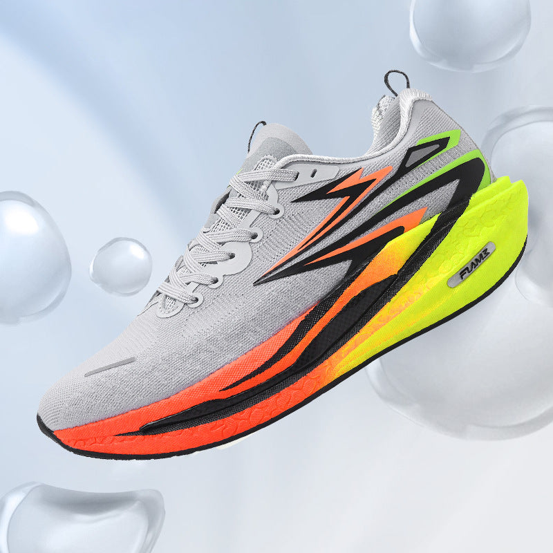 Fashion Four Seasons New Popcorn Carbon Plate Breathable Couple Running Shoes Comfortable Unisex Sports Shoes