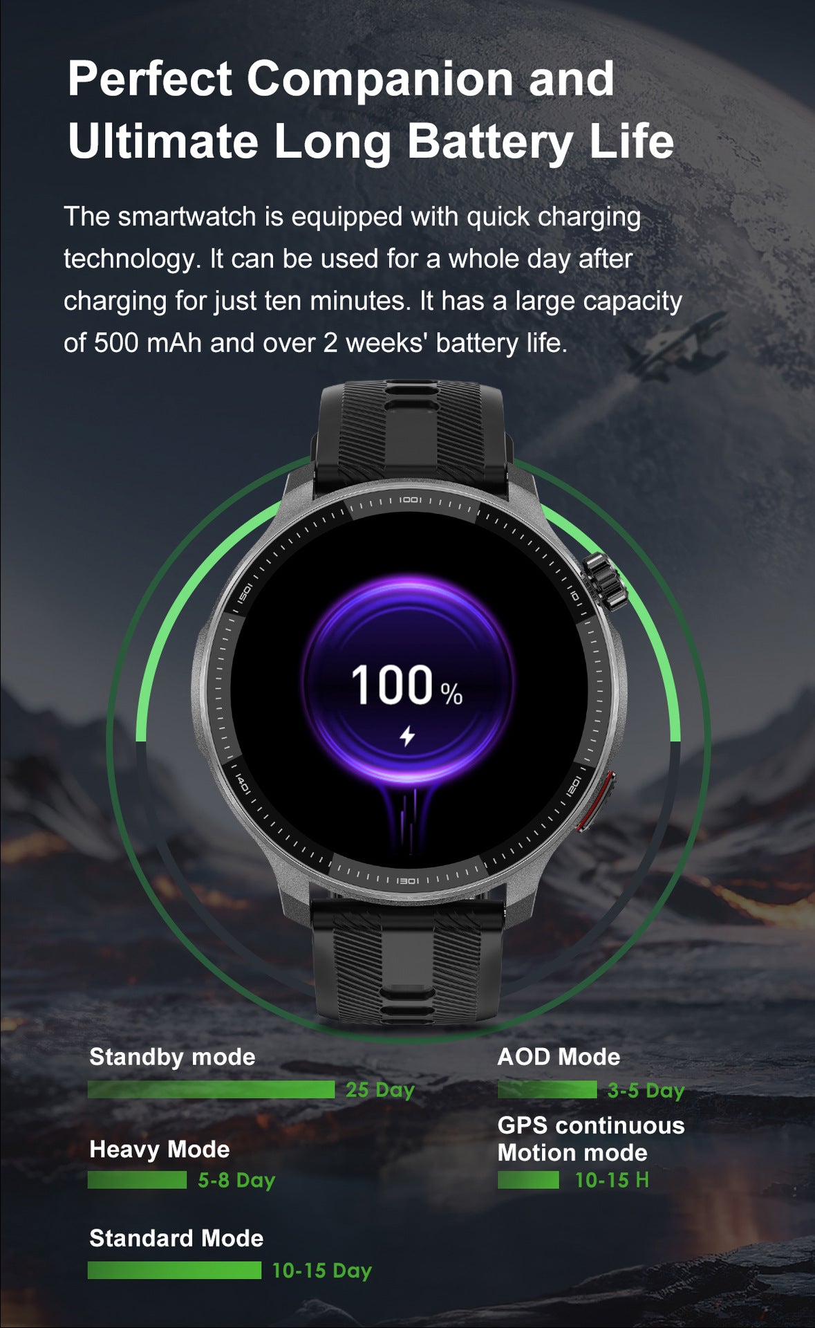 DTG6Smart Watch Bluetooth Call Heart Rate Pedometer Sleep Depth Waterproof GPS Offline Navigation Three-Proof Sports