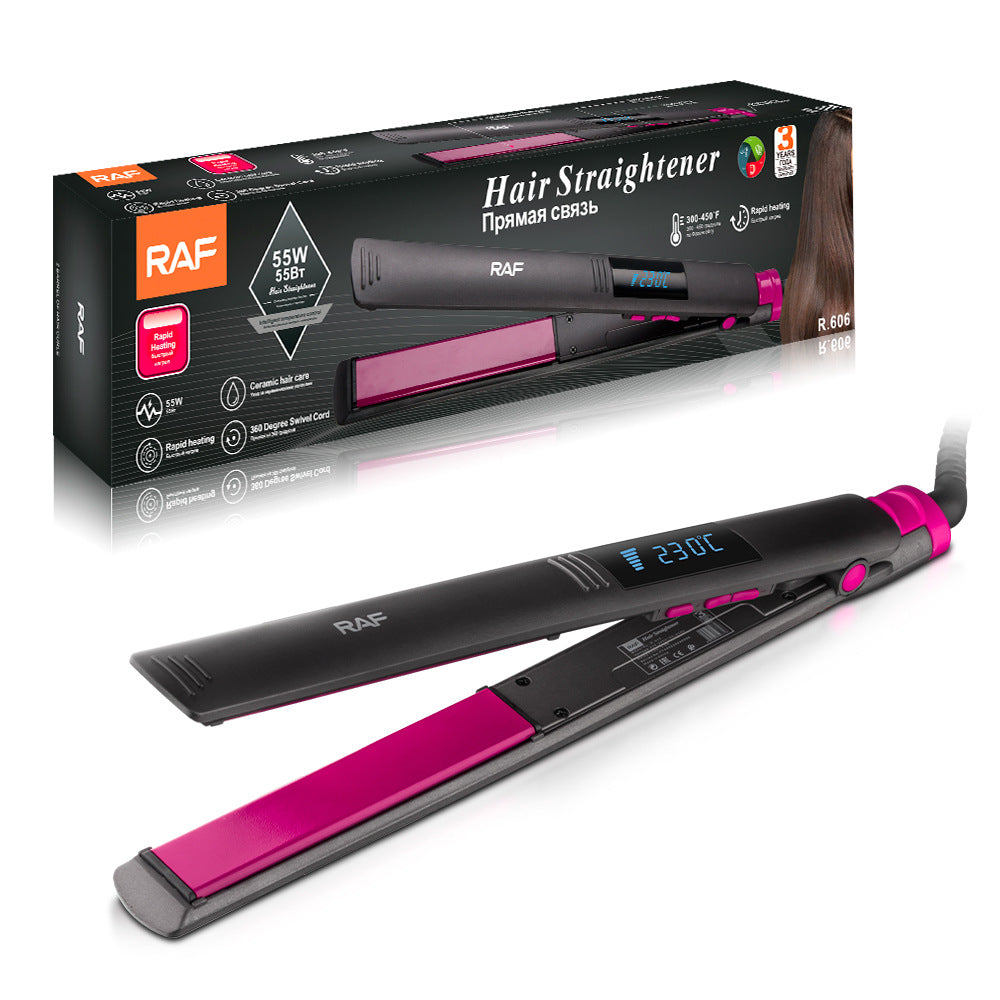 RAF EU Standard Straightening and Curling Hair Iron LCD Portable Curling Iron Home Use Fluffy Multifunctional Curling Wand