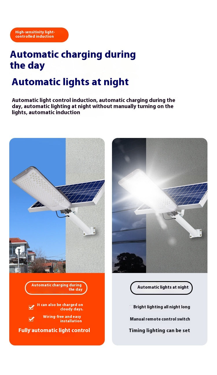 New 6m Countryside LED Solar Street Lights Waterproof Wall Lights for Garden Home Outdoor Explosion-Proof LED Lighting for Roads