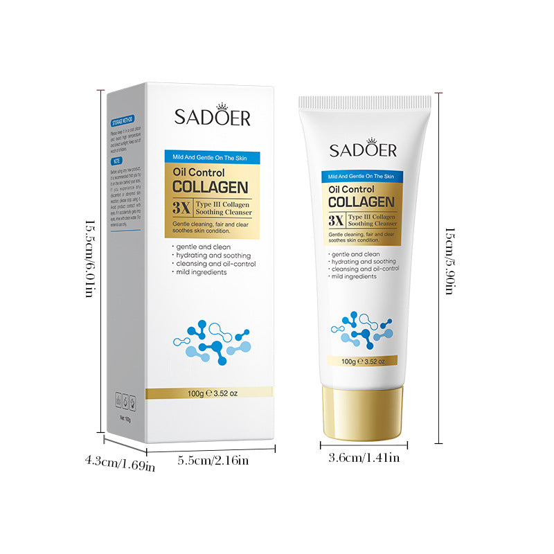 Cross-border Triple Collagen Facial Cleanser100g  Deep Cleansing Facial Cleanser Export Manufacturer Wholesale