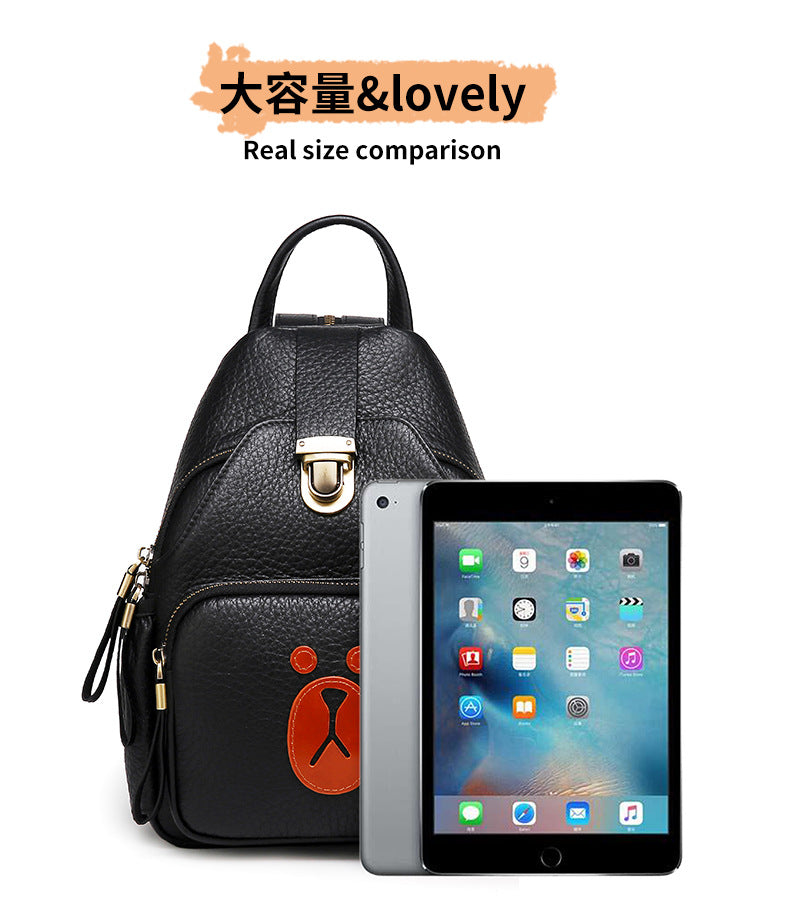 Women's Bag Summer New Trendy Fashion Playful Bear Backpack Retro Personality Simple Large Capacity Backpack