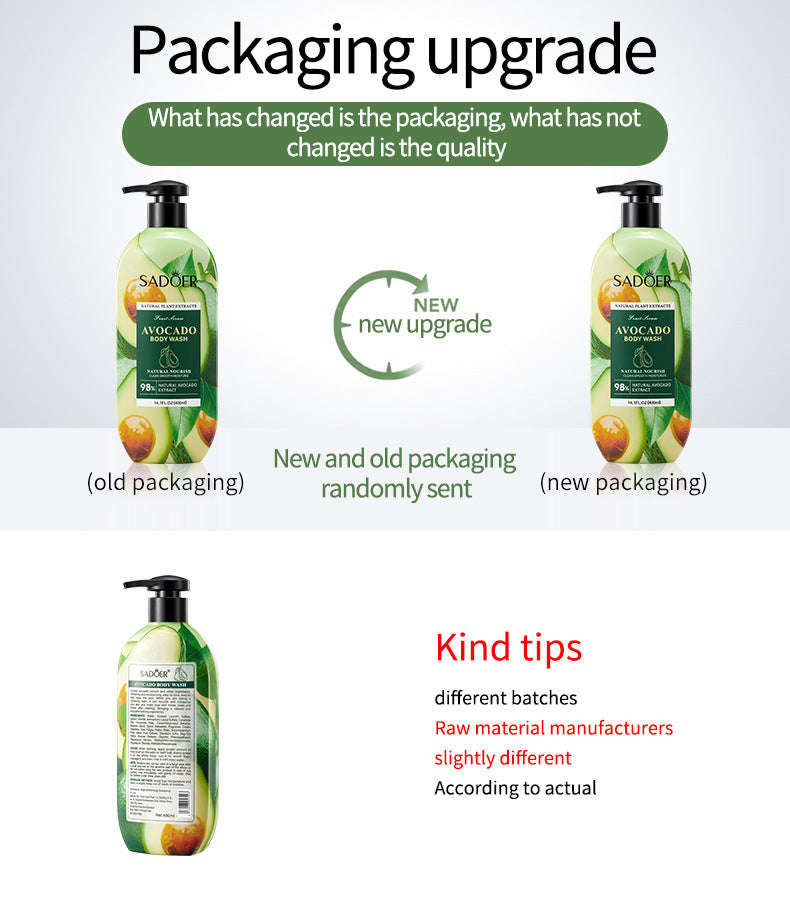 Fruit Body Wash400ml SADOER Coconut Cleansing Avocado Shower Milk  Foreign Trade Wholesale