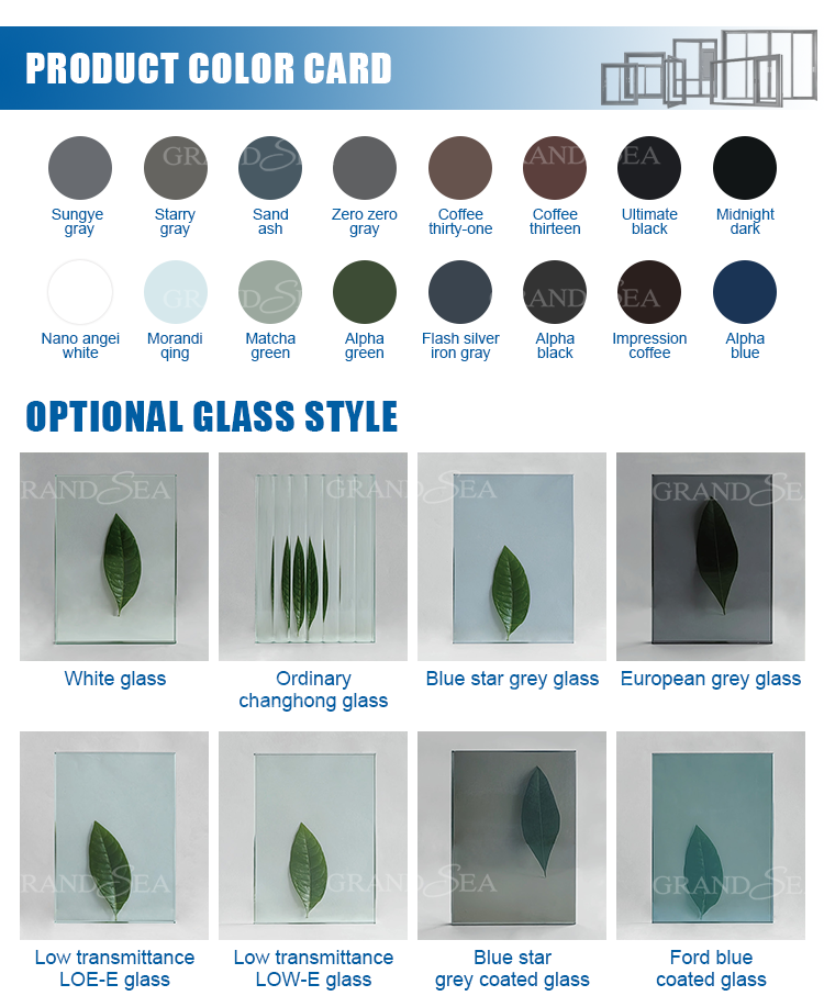 Double Tempered Reflective Glass Aluminium Sliding Windows Economic Price in Africa