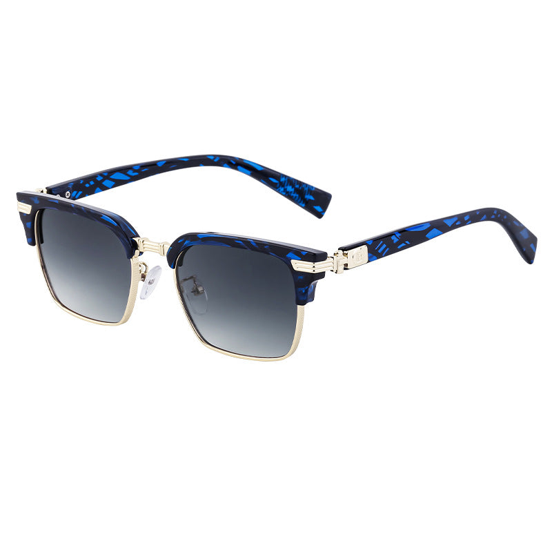 New Retro Square Frame Sunglasses Unisex Eyebrow Frame UV Protection Sunglasses Double Bridge Glasses shades