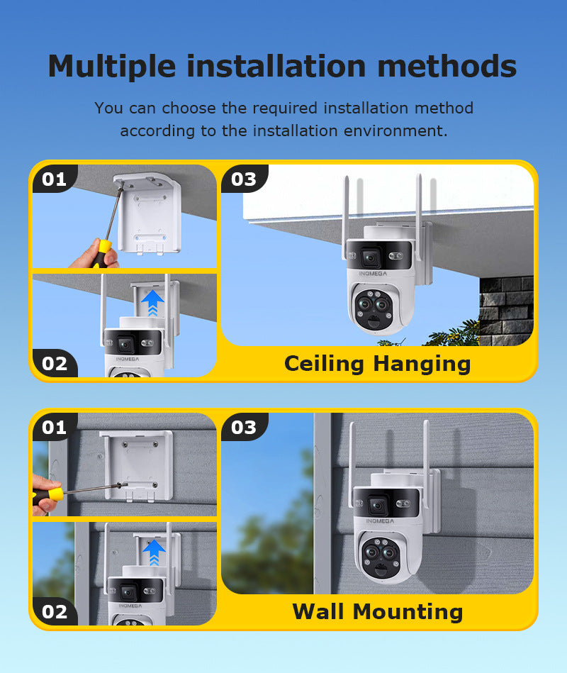 Manufacturer Private Model Outdoor4G Three-eye Solar Camera6MP High Definition Full Color1510x Zoom Solar Surveillance