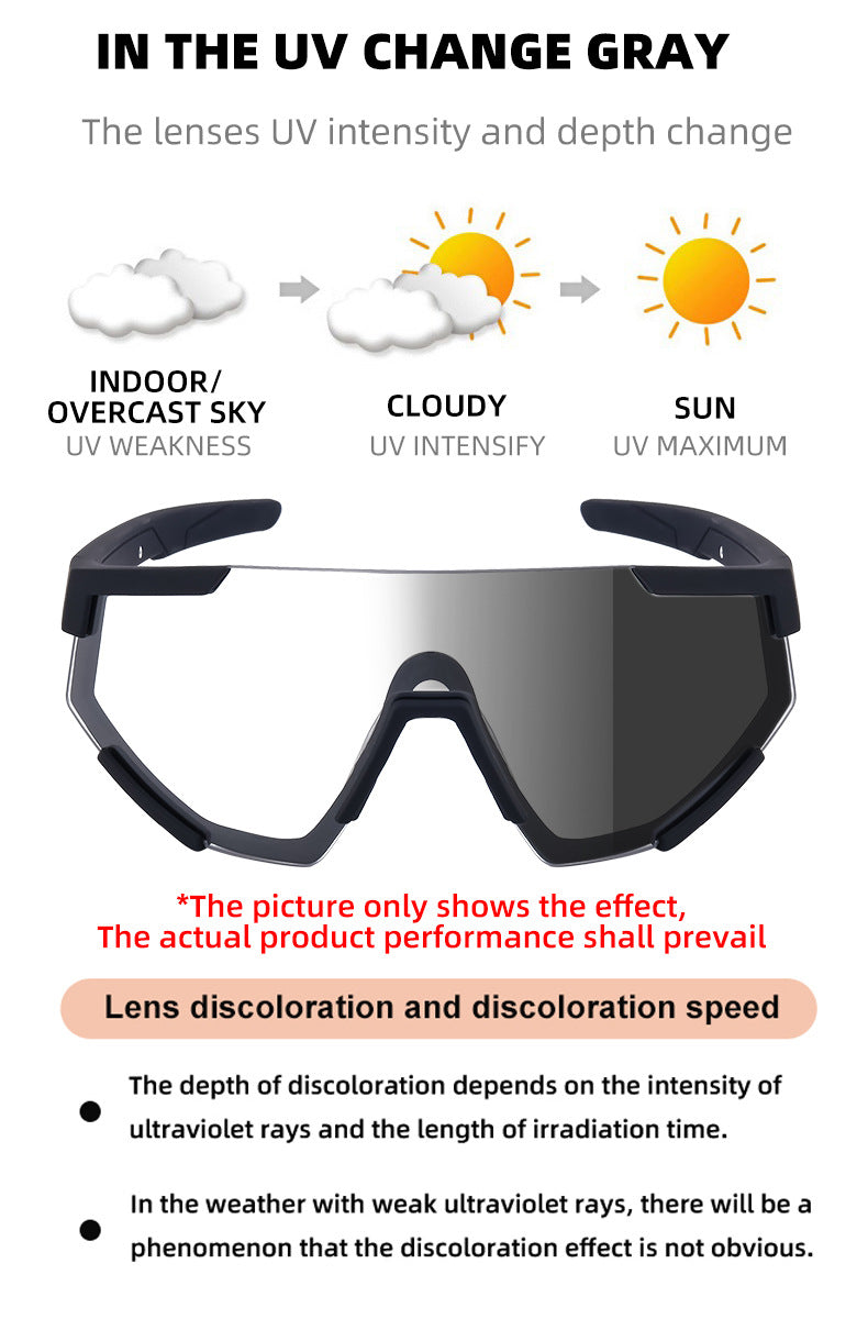 New Cycling Goggles for Women, UV Protection, One-Piece Large Frame Sunglasses, Outdoor Sports Colorful Integrated Sunglasses