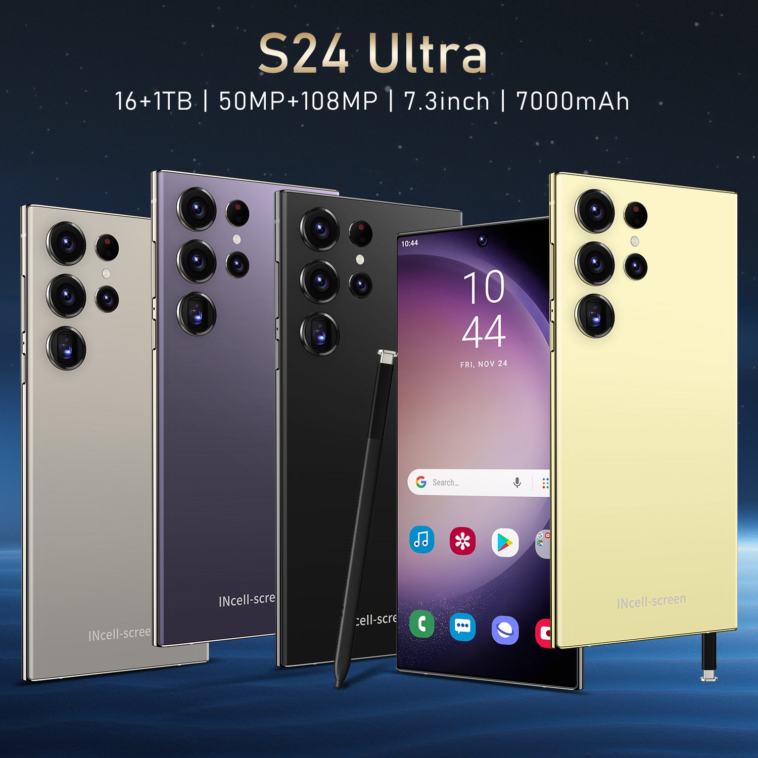 New S24Ultra Smartphone7.3Large Screen16+1T In-stock supply for Android phones(Popular)