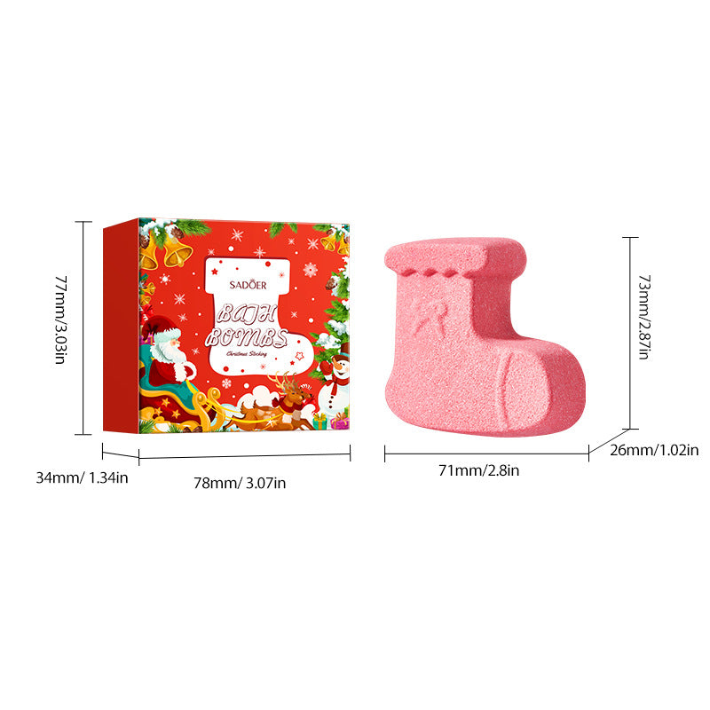 Cross-Border Christmas Stocking Bath Bombs SADOER Deep Cleansing Body Bath Bath Salts Export Manufacturer Wholesale