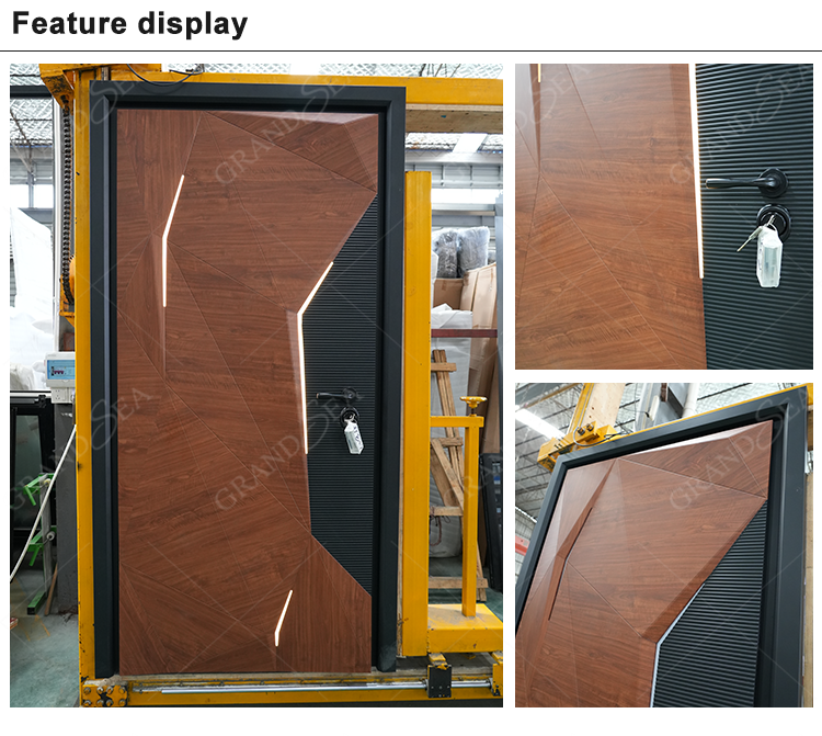 American Style Contemporary Solid Wood Entry Main Entrance Doors Front Doors for Houses Modern Exterior Main Pivot Door