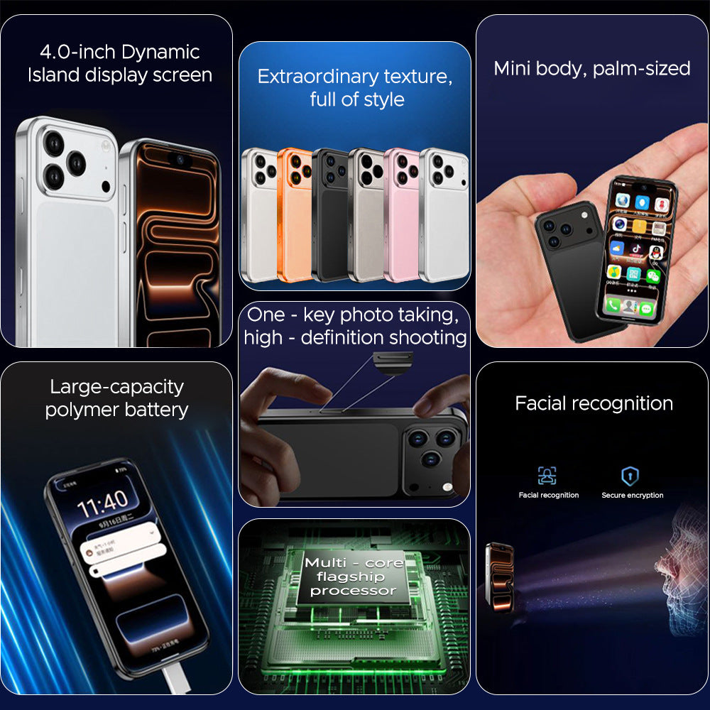 Mini I17Promax Mini Smart Small Phone3.51 Inch Android Smart Island XS17Mini Mobile Phone