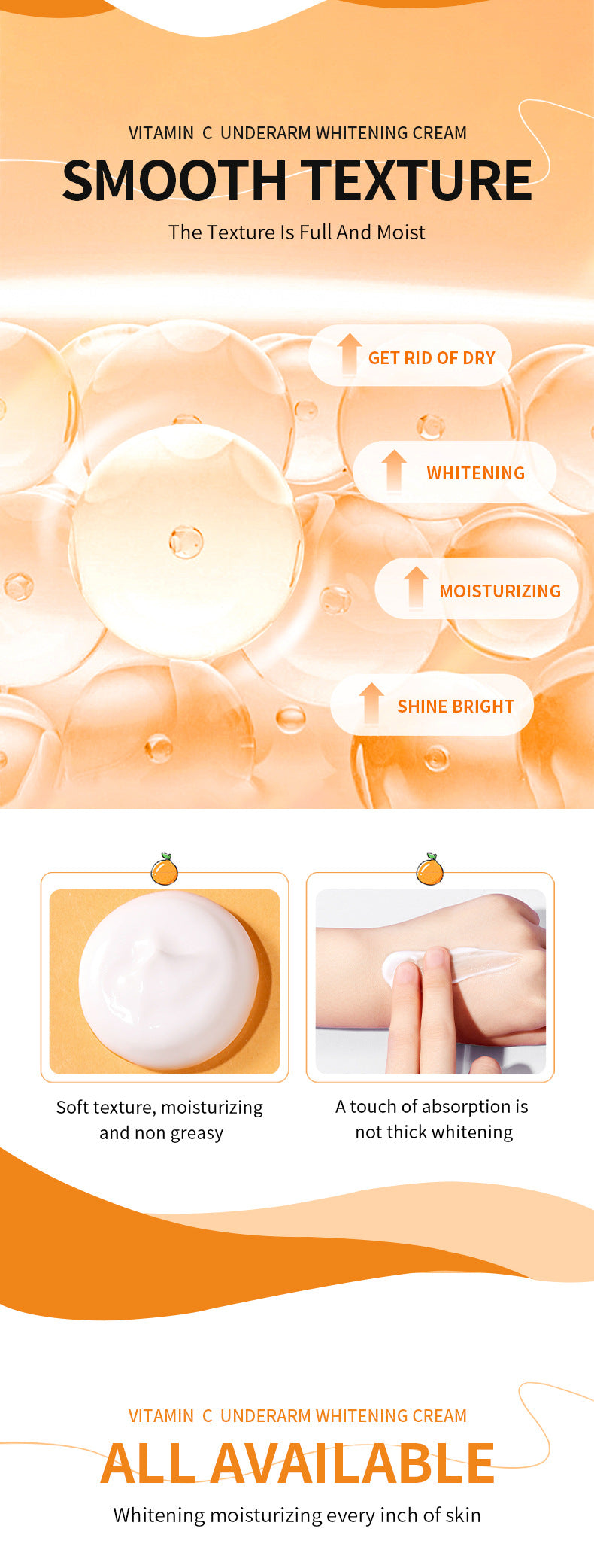 VC Armpit Whitening Cream SADOER Dimension C Even Skin Tone Body Cream  Foreign Trade Wholesale