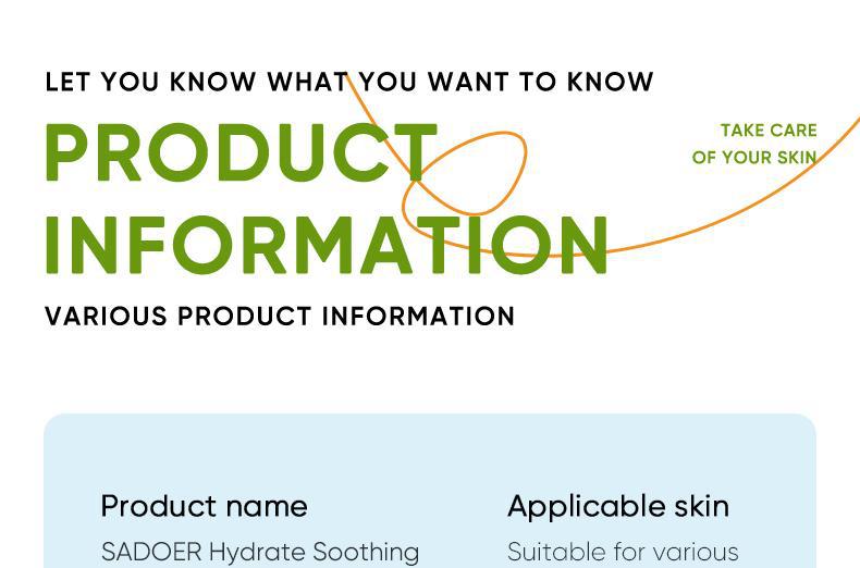 Aloe Vera Skincare Set SADOER Cleansing, hydrating, moisturizing, and nourishing  foreign trade manufacturer wholesale