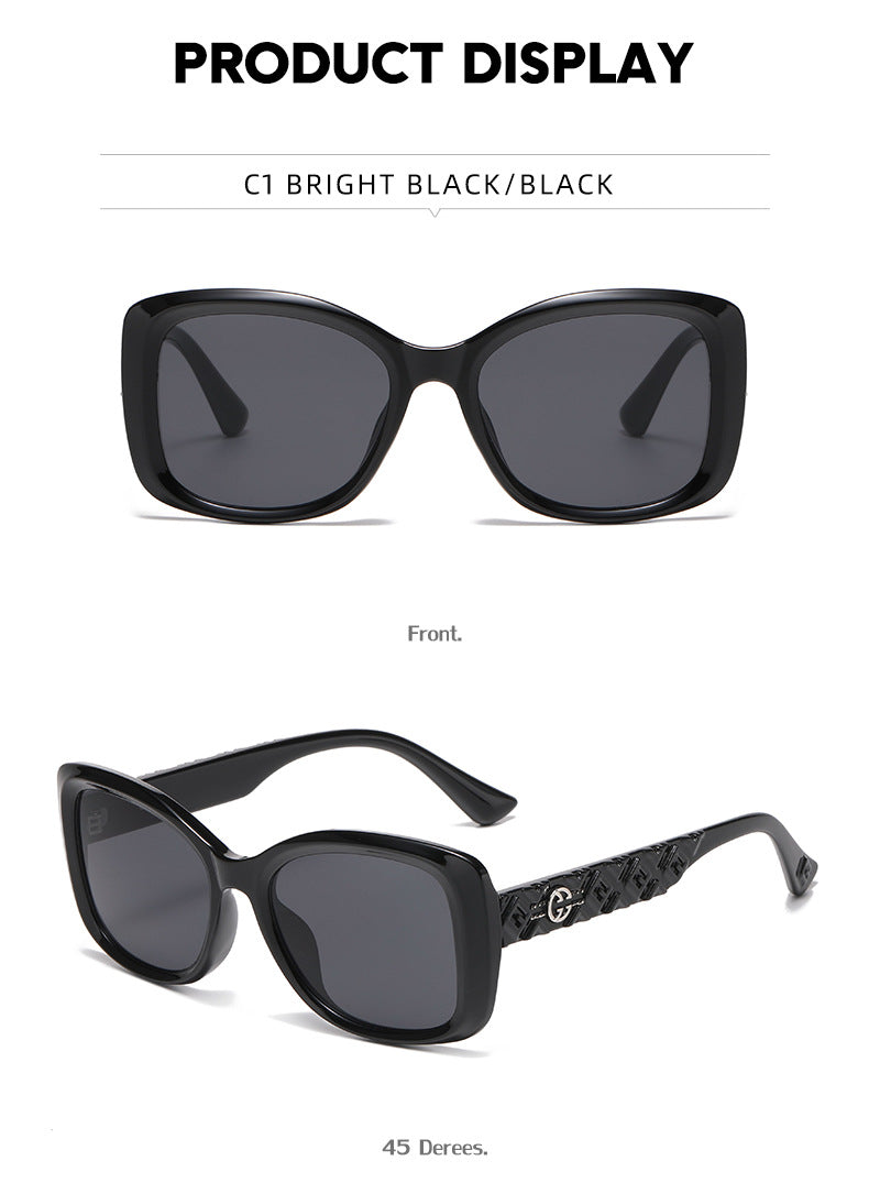 2025New European and American Fashion Large Frame Cat Eye Sunglasses for Women High-end Sun Protection Sunglasses for Women Trendy sunglasses