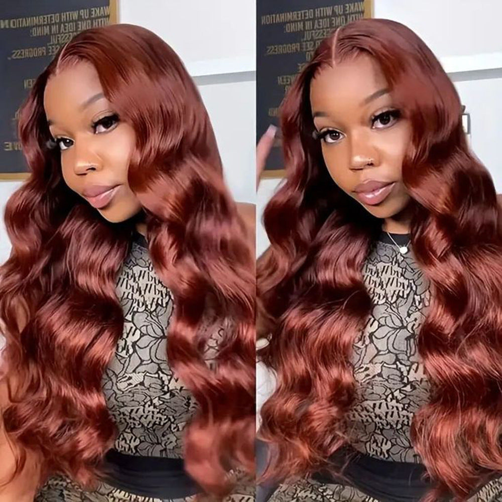 13*4Large Area Lace Hand-Crocheted European and American Fashion Women's Long Curly Wig Synthetic Long Curly Hair Wholesale
