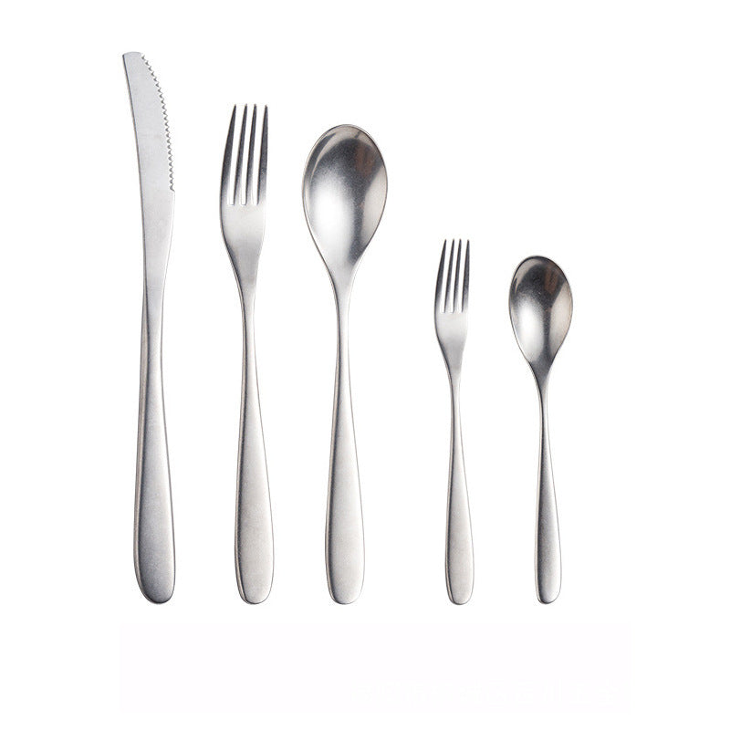 New Moon Moonlight Retro Vintage Stainless Steel Western Cutlery Set Snowflake Matte Texture Industrial Style Chopsticks Tableware
