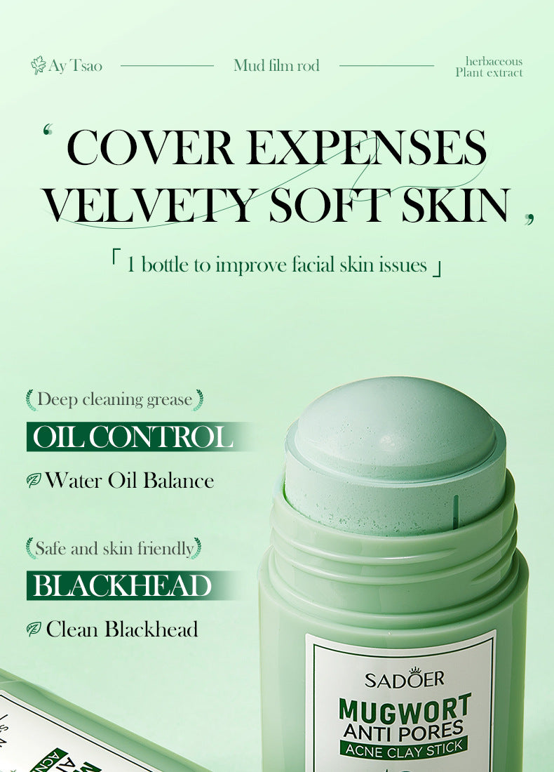 Solid Face Mask40g SADOER Vitamin C Aloe Vera Mugwort Cleansing Mud Mask  Wholesale