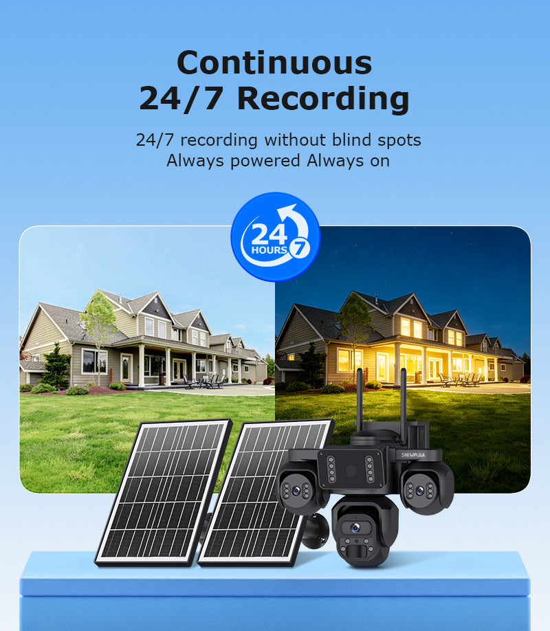New Product AOV Low Power Consumption Trinocular Solar Camera9MP High Definition Full Color4G Solar Monitoring