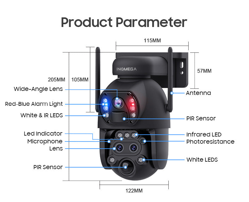 Low power consumption solar surveillance camera with three lenses152x Zoom Pan Tilt Camera UBOX Intelligence