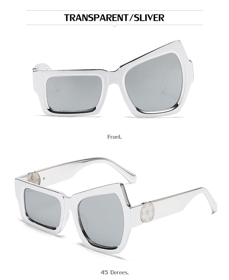 European and American Steampunk Sunglasses Unique Irregular Outdoor Sun Protection Sunglasses for Men High-end Glasses Wholesale