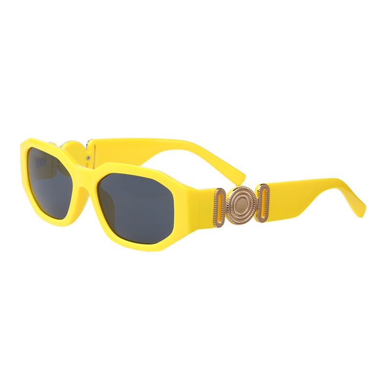 2025New Small Square Frame Sunglasses European and American Trendy Head-Shaped Polygonal Glasses Small Frame Sunglasses for Men